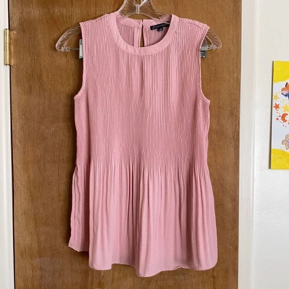 Adrianna Papell Woven Pleated Sleeveless Top